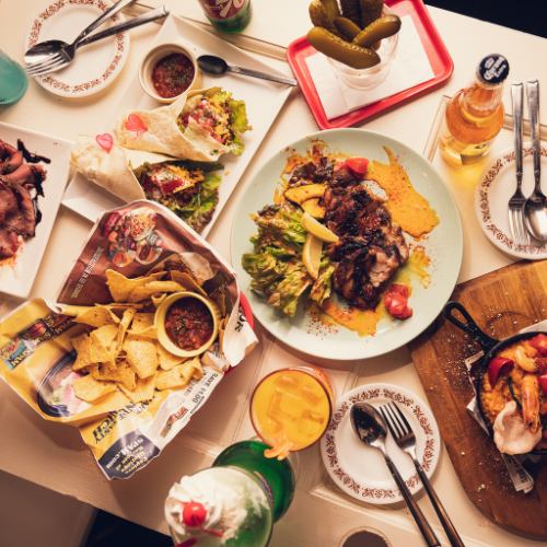 [Best Value for Money] American Party Course 7 Dishes + All-You-Can-Drink