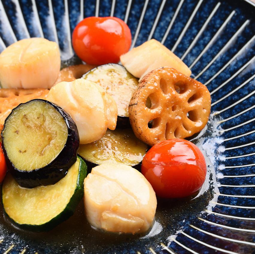 当店では大和野菜を使用。素材本来の味を引き出します