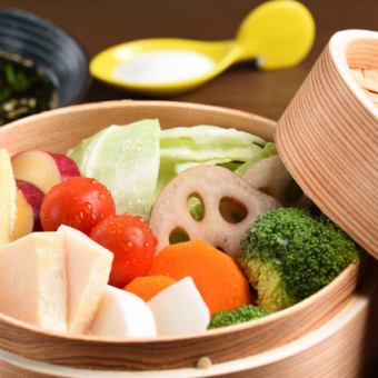 【プレミアム飲み放題付き】季節野菜と茶美豚の堪能コース  全9品