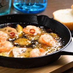 エビと蓮根のアヒージョ