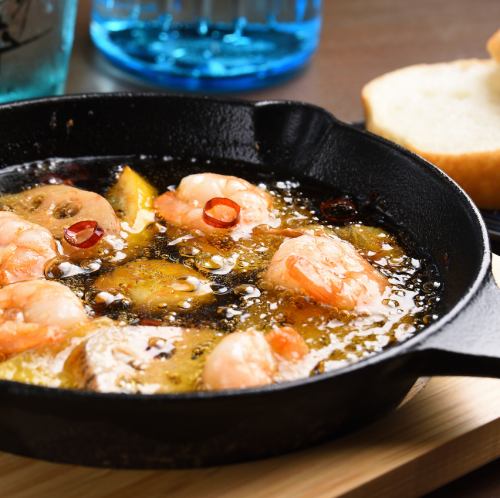 エビと蓮根のアヒージョ