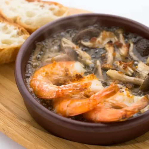 虾和蘑菇阿吉洛