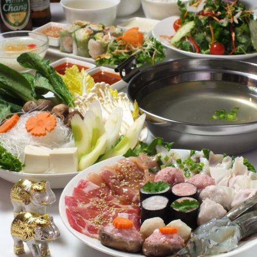 [Winter only, for welcoming and farewell parties★] Warm Thai Suki hotpot course♪ <2 hours all-you-can-drink included> 5,500 yen with dessert