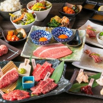 ◆極品套餐（共17道菜）【含無限暢飲】A5和牛，價格實惠◎附送涮鍋或壽喜鍋 7,500日元