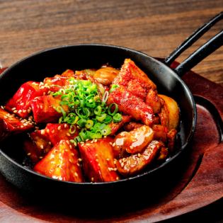 Chinese stir-fried pork and sweet potato