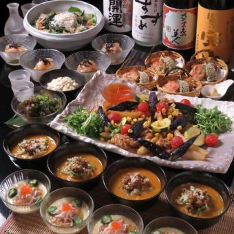 幹事様特典有【完全個室】旬の宴会一緒盛りコース8品5000円※飲み放題は別途1500円から