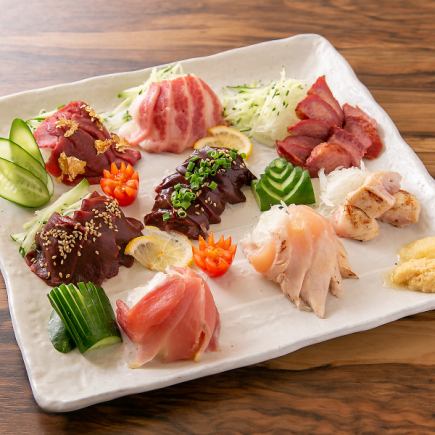 【おすすめ♪】馬刺し5種が楽しめる!馬刺しメインコース5500円 2h飲み放題付♪