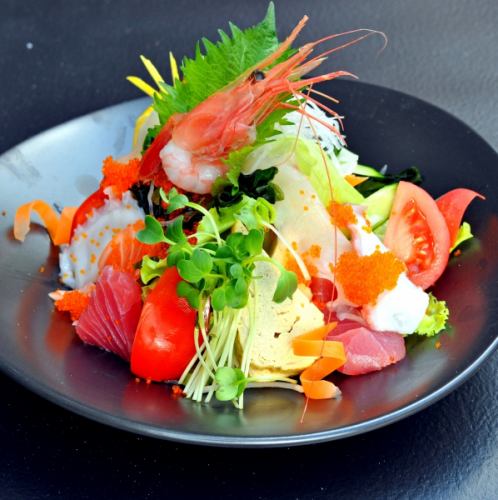 Colorful seafood salad