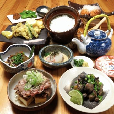 〆はコース限定"鯛茶漬け"松毬がお得に楽しめるお食事コース。※お料理のみ