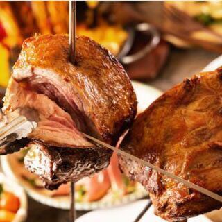 【3小時暢飲套餐(含氣泡酒)】◆正宗巴西烤肉暢吃套餐◆7,000日圓→5,980日圓