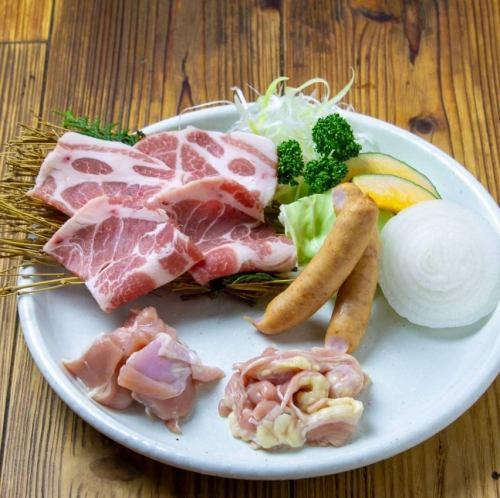 Assorted chicken and pork