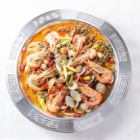 破店名物 甘ピリエビとアサリ鍋