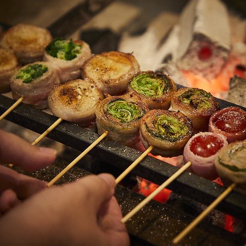 ◆名物 野菜巻き串◆今宵も焼鳥片手にビールで乾杯！