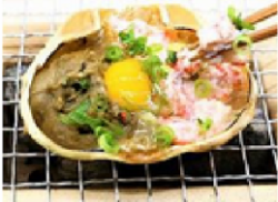 蟹甲羅盛り黄身蟹味噌のせ