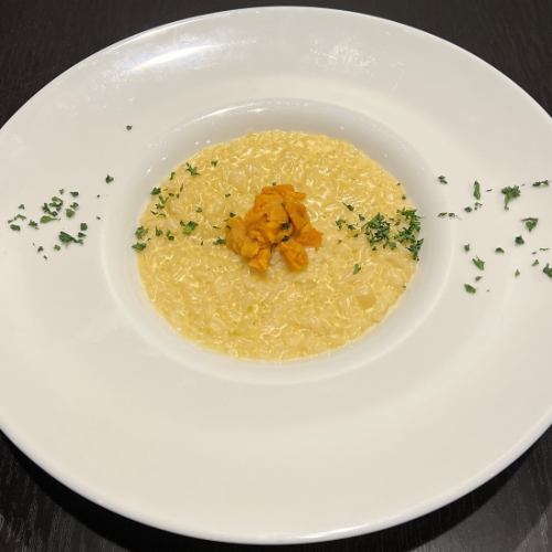 Rich cream risotto with sea urchin