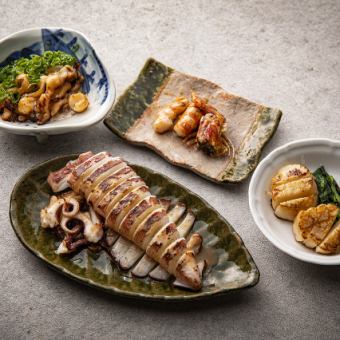 海鲜和和牛牛排晚餐