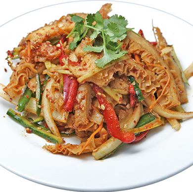 Beef honeycomb tripe salad