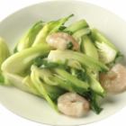 Stir-fried shrimp and bok choy
