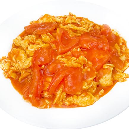 Fried tomato and egg