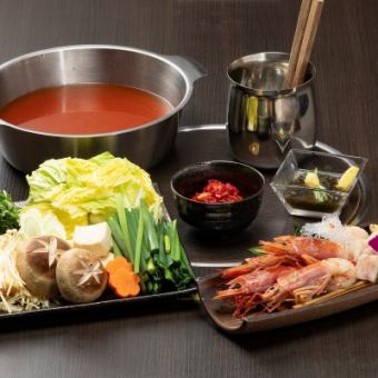 【海鮮泡菜火鍋套餐】1人5,700日圓（含稅）