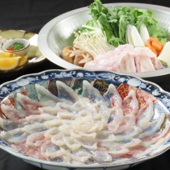 各種宴会に◎【養殖ふぐコース11000円】気軽にふぐ料理が楽しめる◆白子付の鍋や白子焼き等全9品