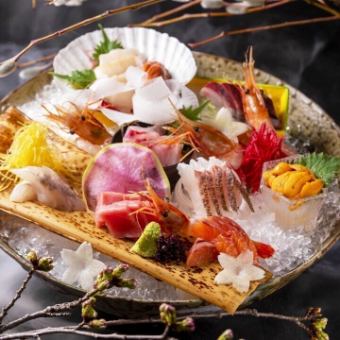 11~2月【白波コース】お造り三種、海老巻き寿司など/120分飲み放題付き/全8品 4500円→4000円