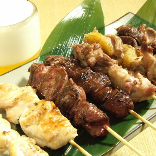 Chicken Negima / Seseri / Chicken skin / Tsukune / Pork belly