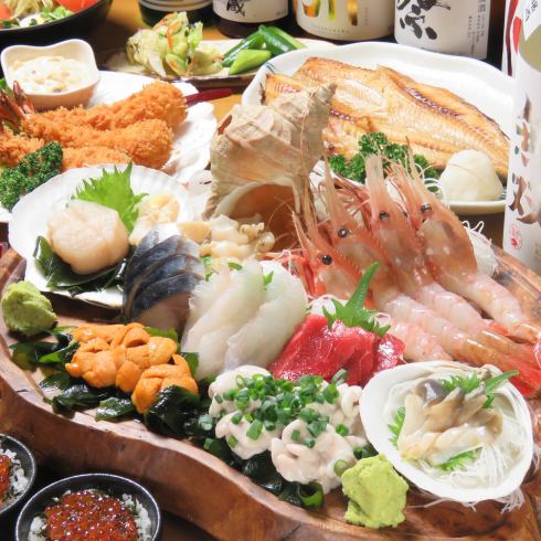 太棒了！可以品尝北海道新鲜海鲜的套餐6,000日元起！
