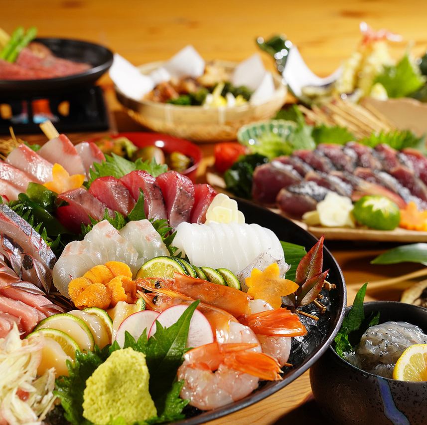高知　帯屋町　魚　鰹　たたき　和牛　飲み放題　個室　宴会　接待　記念日　デート