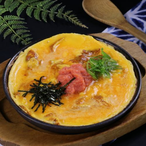 Mentaiko and egg teppanyaki