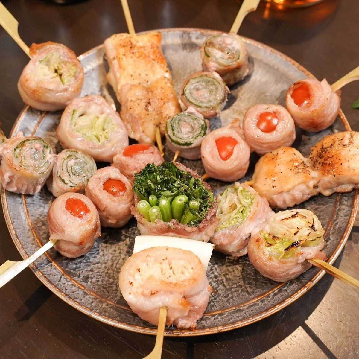 A Hakata specialty of fresh vegetables wrapped in pork belly! Delicious vegetable skewers♪