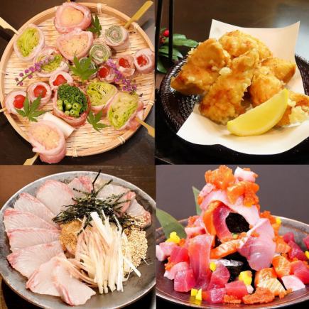 【2h飲み放題】ごまかんぱちや焼き鳥、鶏天、九州の味覚を堪能コース 6,000円⇒5,000円(税込)