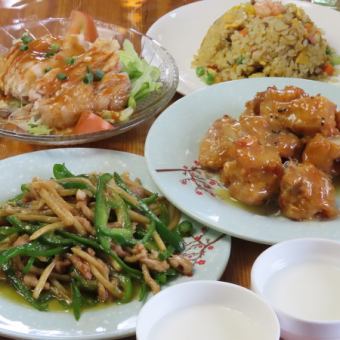 食事のみ【満足コース】自家製春巻、五目チャーハンなど全9品◎1800円(税込)