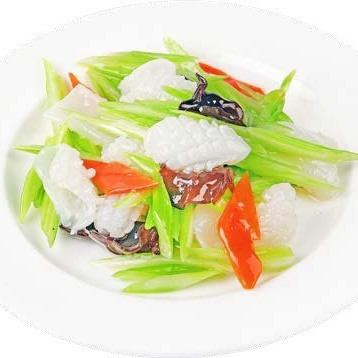 イカとセロリ炒め/エビと玉子炒め