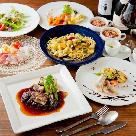 度過特別時光的幸福料理★主廚推薦的「極樂套餐」*+1500日圓無限暢飲