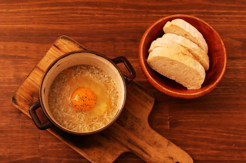 Shirasu and egg ajillo