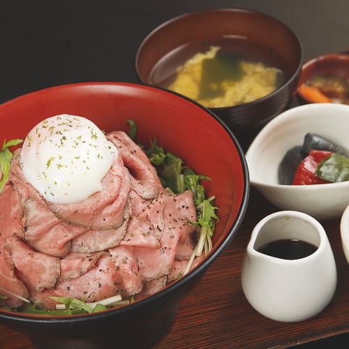 Miyazaki Japanese black beef roast beef bowl set meal