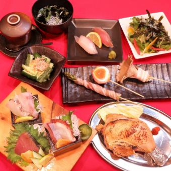 A safe welcome/farewell party with one dish per person! Hyuga-nada seafood, fried chicken thighs on the bone, pork wrapped vegetable skewers + 2 hours of all-you-can-drink for 4,500 yen (store limited)