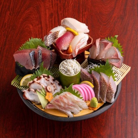 We stock a variety of seafood depending on the season, and offer a wide variety of sashimi and grilled dishes.