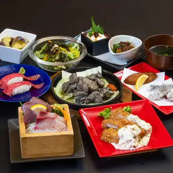 前日迄の予約で10%OFF!宮崎郷土ちきん南蛮来県コース/一人一皿/2H生ビール付飲放4700円