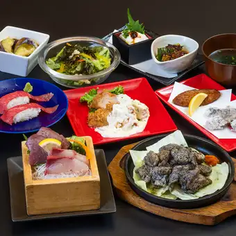 前日迄の予約で10％OFF！宮崎郷土宮崎地鶏来県コース/一人一皿/2H生ビール付飲放5200円