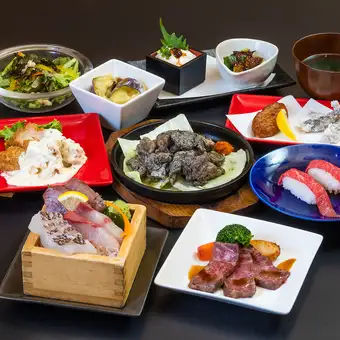 前日迄の予約で10%OFF!宮崎牛ステーキ郷土来県宴会/一人一皿/2H生ビール付飲放5700円