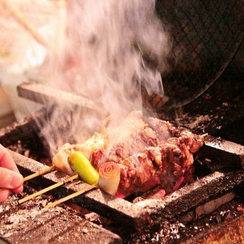The yakitori that is carefully baked one by one is delicious!