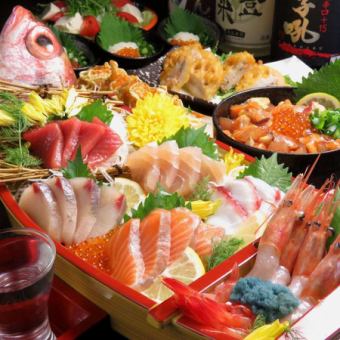 Directly delivered from Kanazawa market [Luxury seafood boat course★] 8 dishes including 2 hours of all-you-can-drink 4,400 yen (tax included)