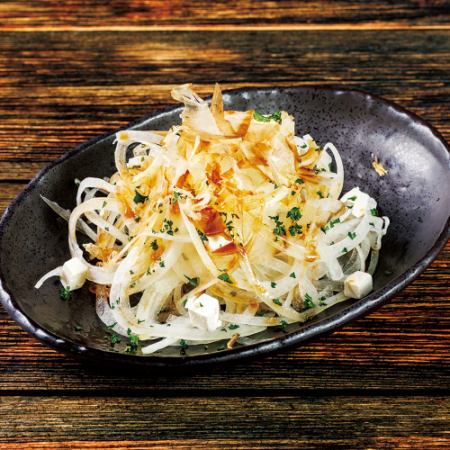 新玉ねぎスライスポン酢とクリームチーズ