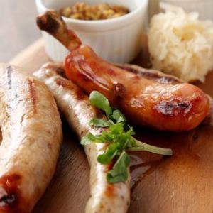 Assortment of five kinds of sausages