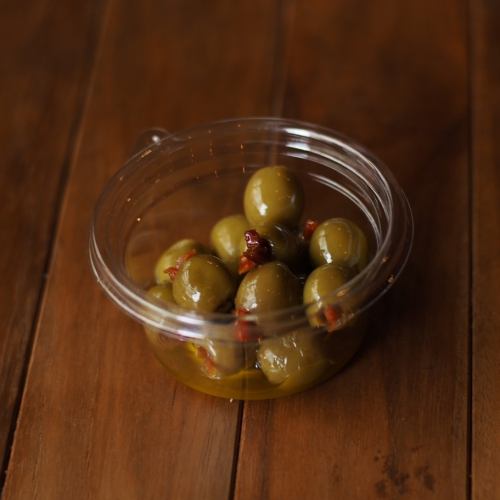 Marinated olives and dried tomatoes
