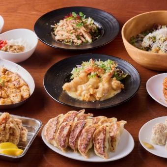 [Large shrimp mayo & delicious gyoza standard plan] 9 dishes + 120 minutes of all-you-can-drink included 4,000 yen (tax included)