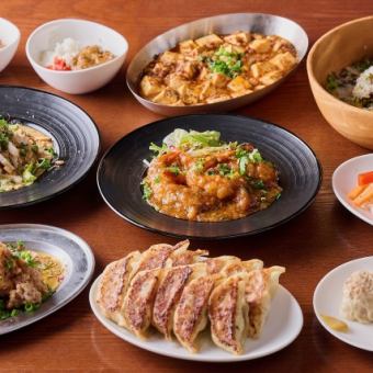 [Large shrimp chili & delicious gyoza authentic plan] 9 dishes + 120 minutes of all-you-can-drink included 4,000 yen (tax included)