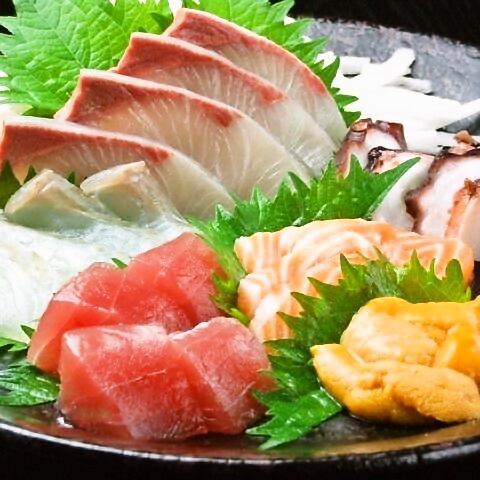 "Fresh fish sashimi platter" purchased daily